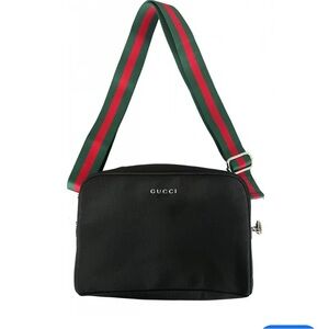 Gucci vanity converter to a Crossbody Bag with Green and Red Strap